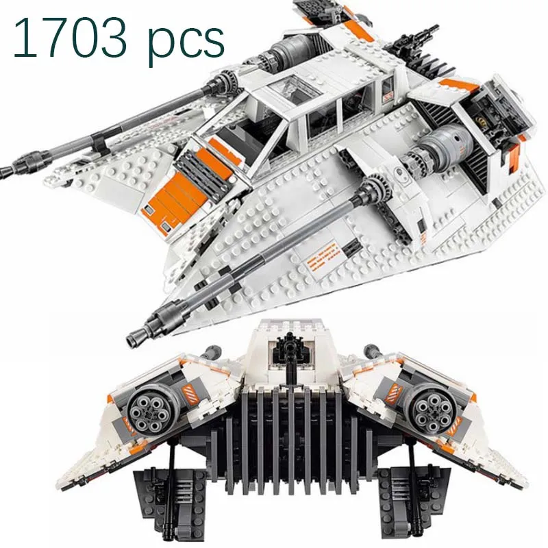 

in stock 1703Pcs Speeder Building Blocks Compatible 75144 Reproduce Snow Battle Fighter Bricks Toys Christmas Gifts