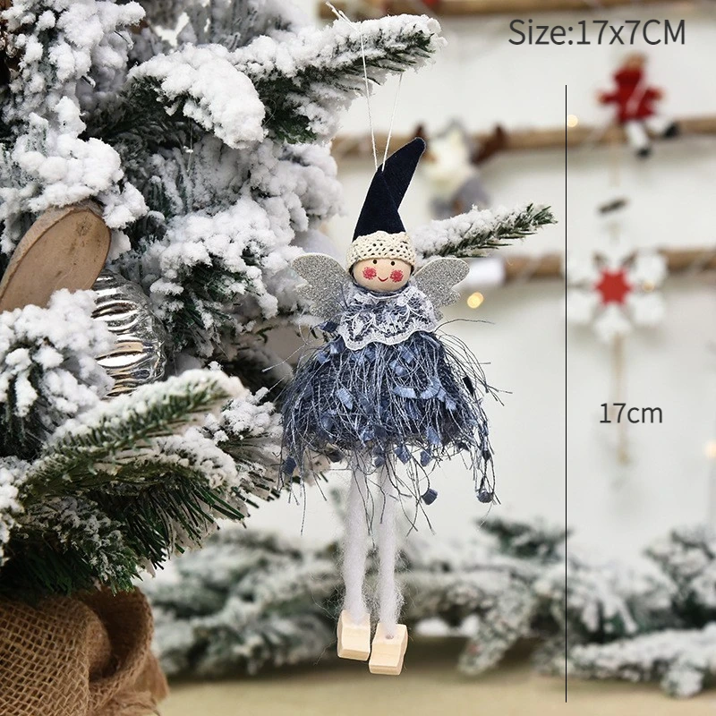 Colgante de muñeco de elfo y Ángel de Navidad, decoraciones para árbol de Navidad, regalo de Año Nuevo 2023, adornos de Navidad para el hogar, 2024
