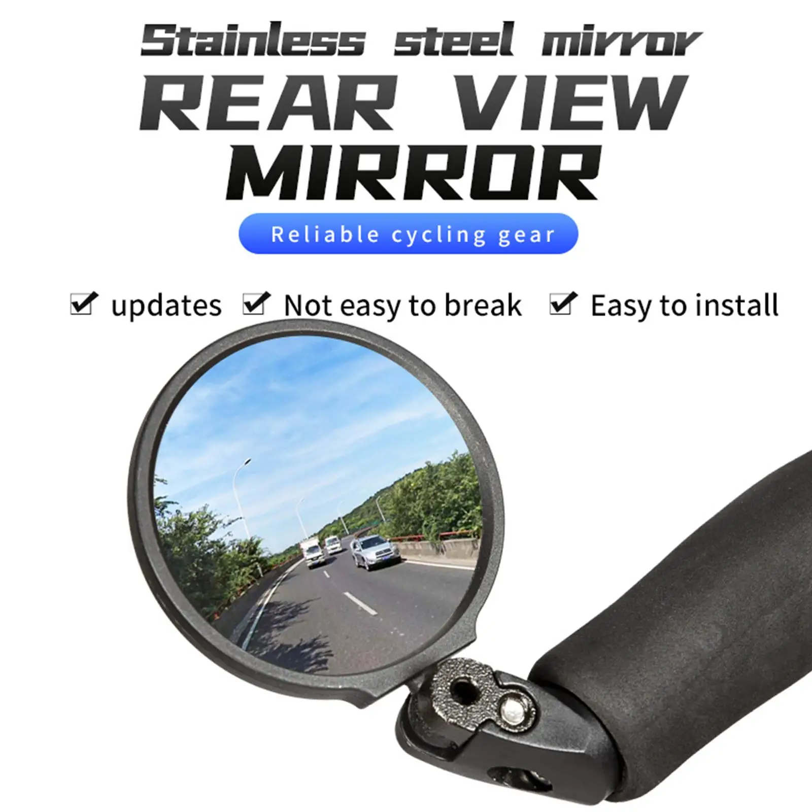 

Mountain Road Bike Mirror HD Folding Bicycle RearView Handlebar PC Looking Glass MTB Accessories Adjustable 360° Mirror C7S5