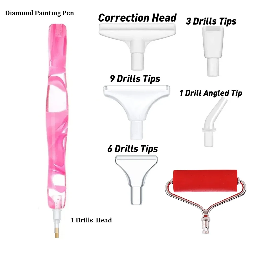 Premium Quality Diamond Art Painting Roller Pen with Multi-Placer Tips and Rubber Grip