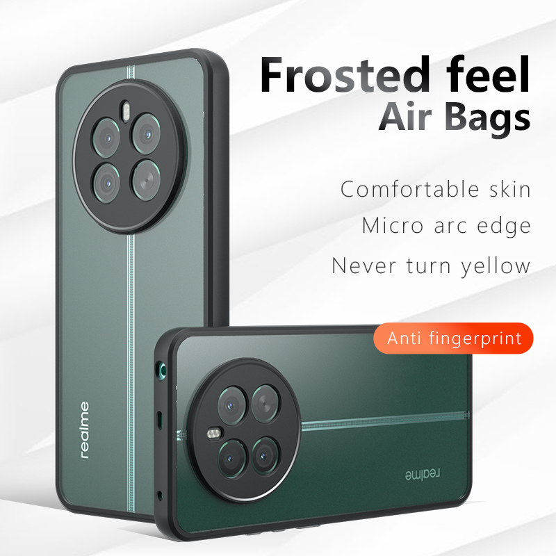 Case For Realme 12 Plus 12 5G Luxury Matte Transparent Armor Phone Case For Realme 12 Plus Shockproof Bumper Funda Cover