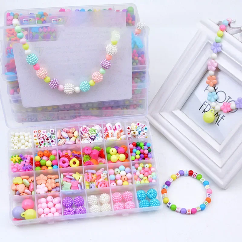 Kit De Cuentas Para Hacer Pulseras Para Niños Y Niñas, Juguetes Para Hacer  Pulseras, Rompecabezas Hechos A Mano, Diy, 24 Cuadrículas, 3, 5, 7, 9 Y 11  - Cuentas - AliExpress