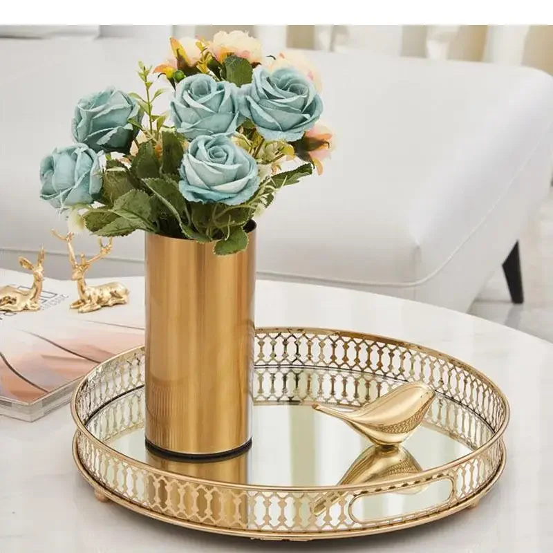 

Flower Floral Pots Modern Decorative Living Decor Plating Vases Room Gold Simplicity Arrangement Metal Vase Decoration