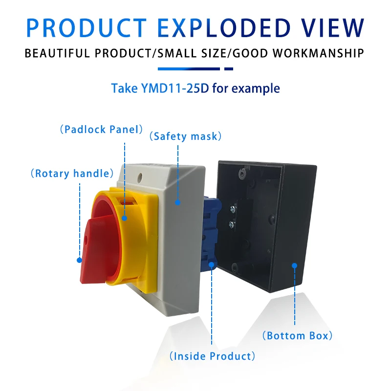 interruptor rotativo impermeavel do isolador bloqueio ligado 03