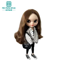 Clothes for doll Fashion Polka dot shirts, sundresses, sweatshirt sets fits Blyth Azone OB22 OB24 doll accessories 2