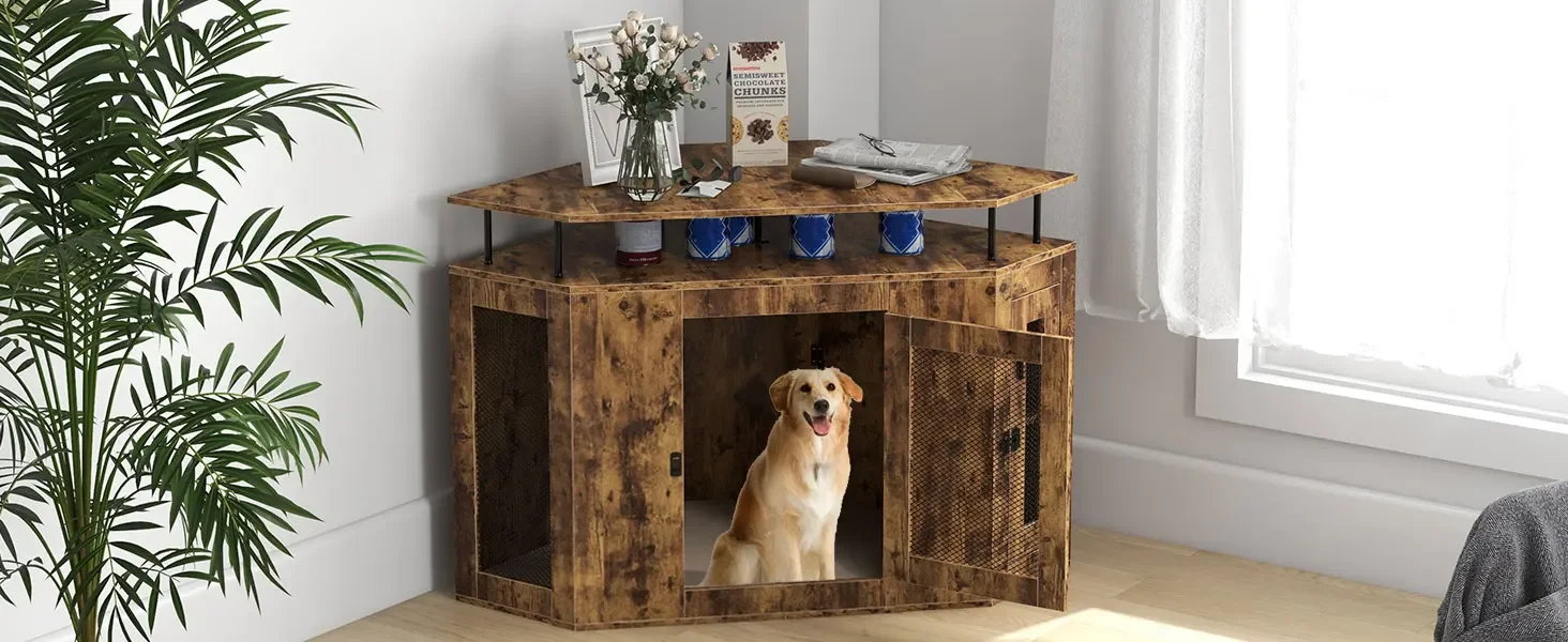 Furniture Style Corner Dog Crate