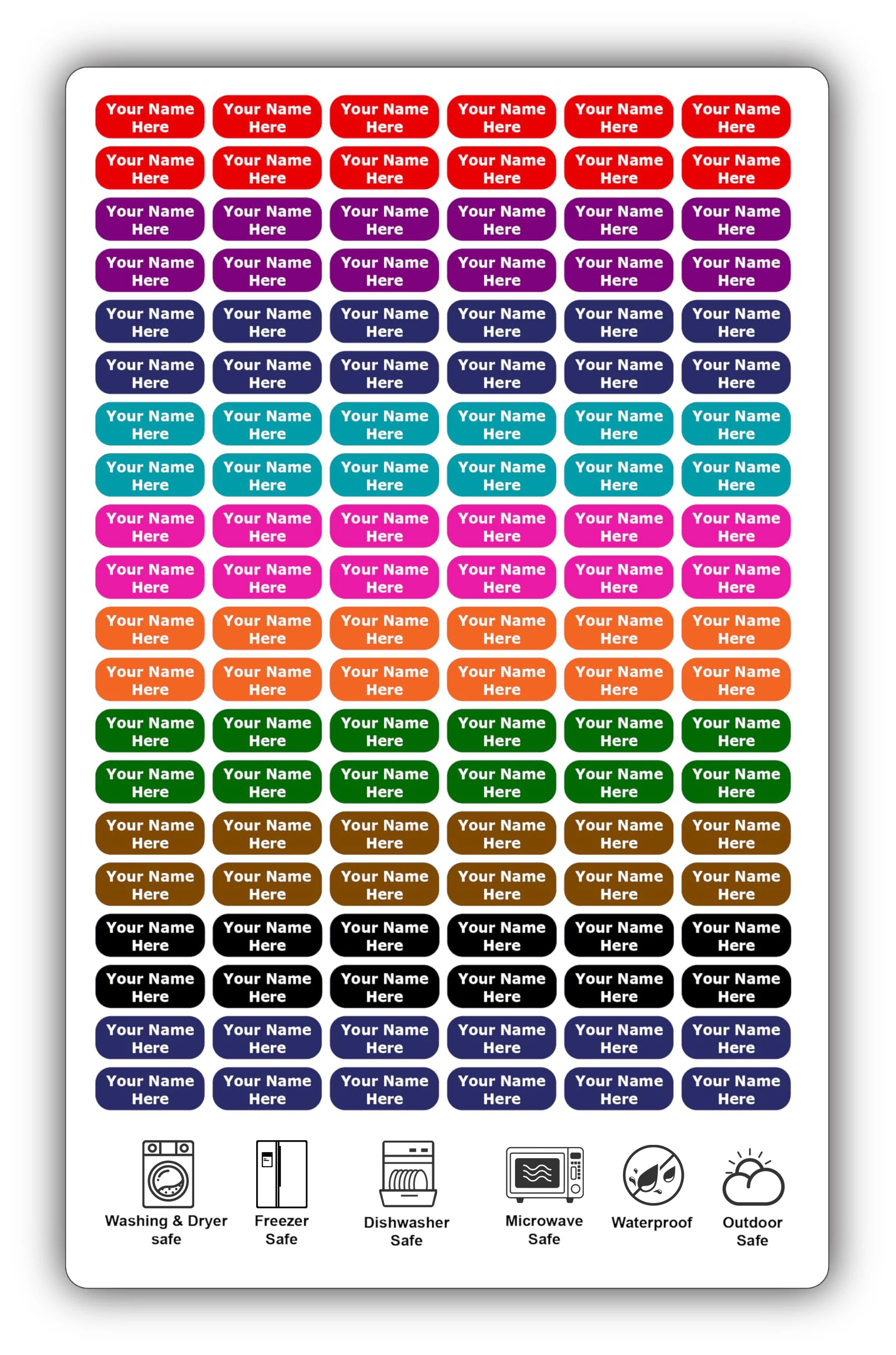 Waterproof name label sticker customizable 2 lines of text suitable for schools and home offices (30-120) custom design stickers custom stickers decorative labels stickers self adhesive stickers alphabet label stickers paper stickers adhesive stickers