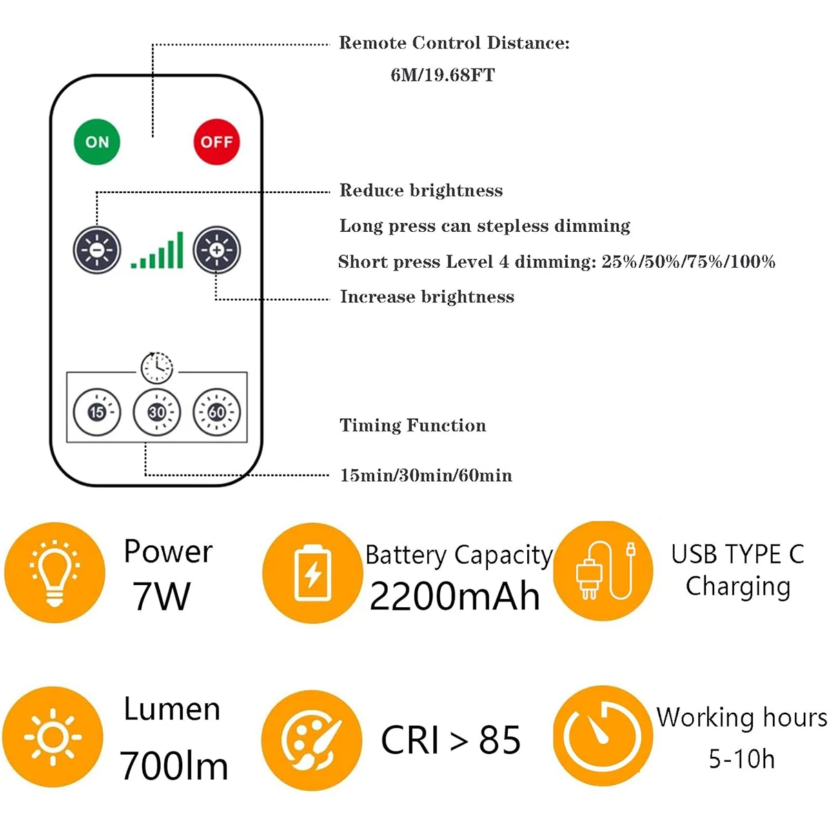 Rechargeable LED Light Bulb, Battery Powered, E27, Touch Dimming, With Remote Control, Solar Panel, Suitable For Outdoor Camping_voghion.com