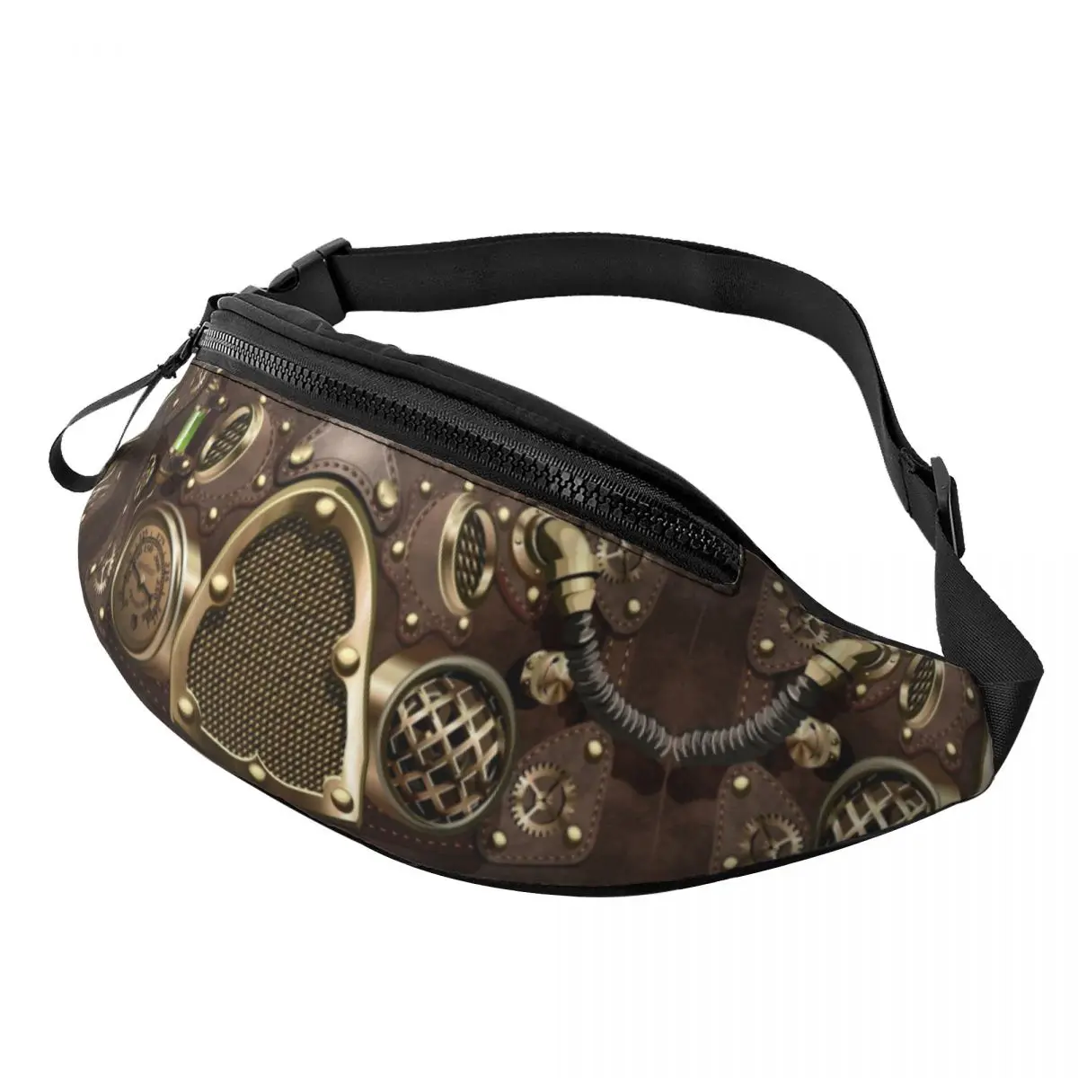Steampunk Marsupio In Pelle Uomo Donna Custom Pilot Air Fighter Helmet Crossbody Marsupio Per Ciclismo Campeggio Phone Money Pouch