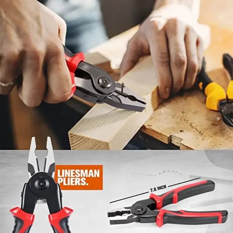 5 In 1 Versatile Tool Kit, Plier Tool Set Multifunct Interchangeable Pliers Head Wire Stripper Crimping Tools Sheet Metal Shear 2