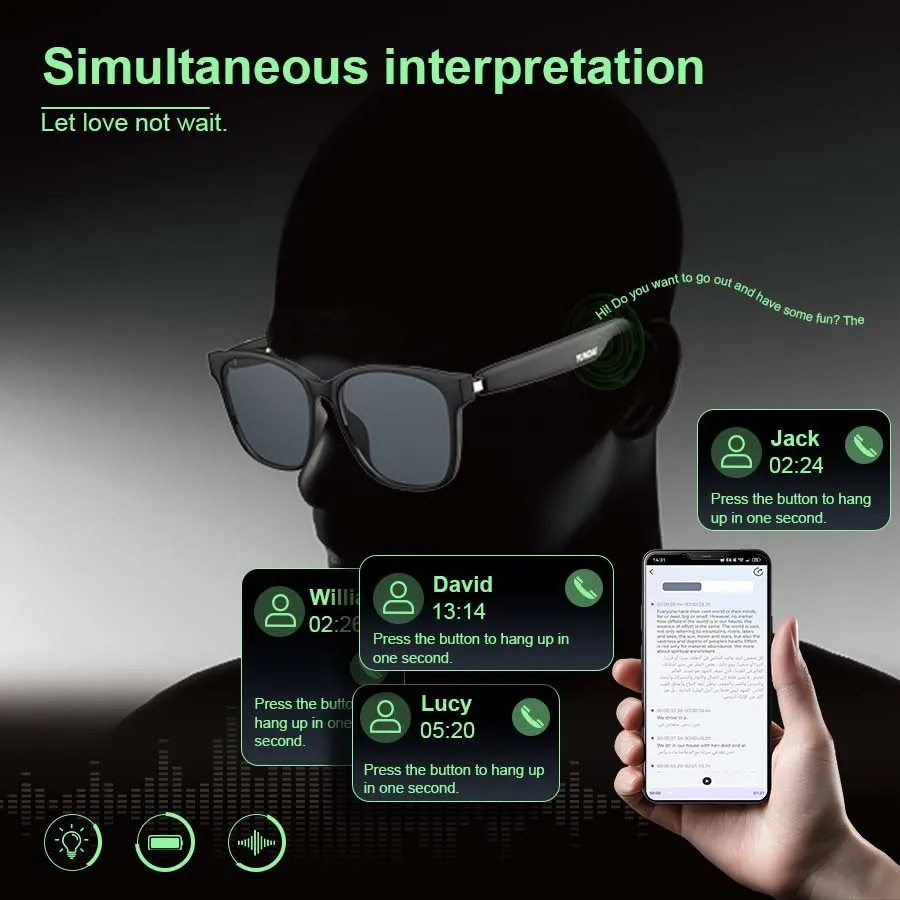 Smart Glasses with Speaker, Bluetooth glasses for Men and Women with Outdoor UV Protection,Support Voice Assistant/Android/Mac 5