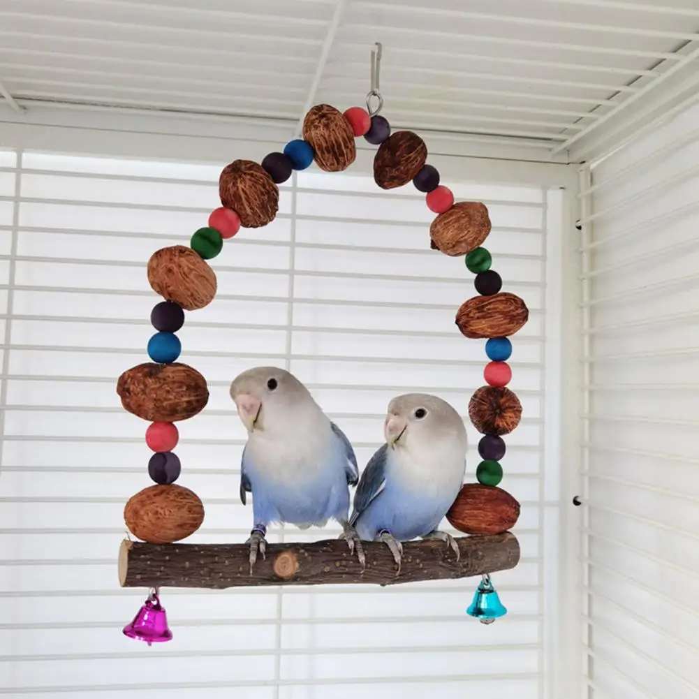 

Practical Hanging Pet Bird Parrot Bite Toy Parrot Swing Toy Easy Installation Teeth Grinding