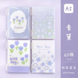 Tulip-Patterned Reusable Loose-Leaf Notebook with Horizontal Lines - B5 (Random 1book)