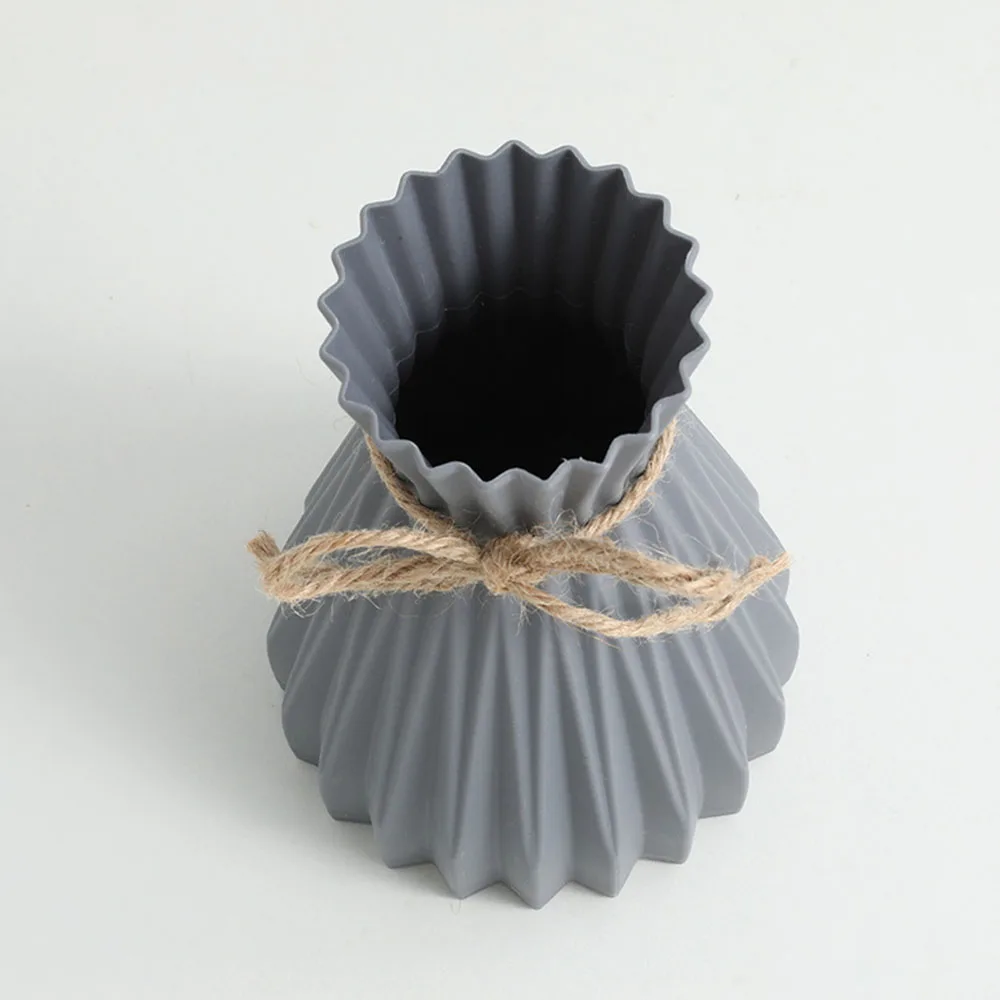 Plastic Flower Vase Cannot Hold Water Dry Flower Bottle Home Decor Modern Flowerpot Waist Cinching Room Decoration Floreros 6
