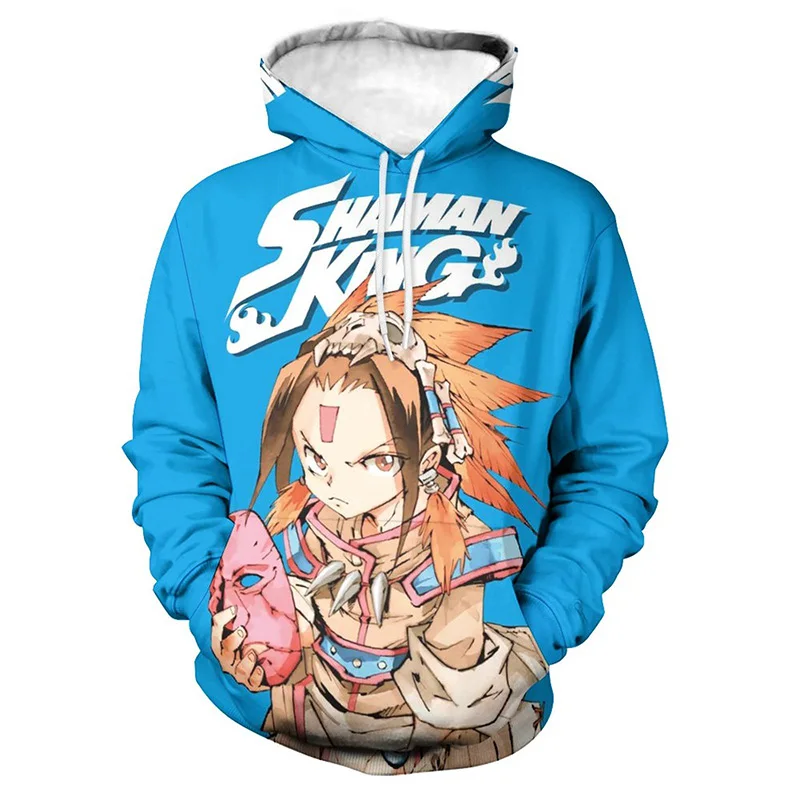 AnimeShamanKingGraphicHoodiesMenSweatshirtTopsOuterwearDrawstringHoodieOutdoor