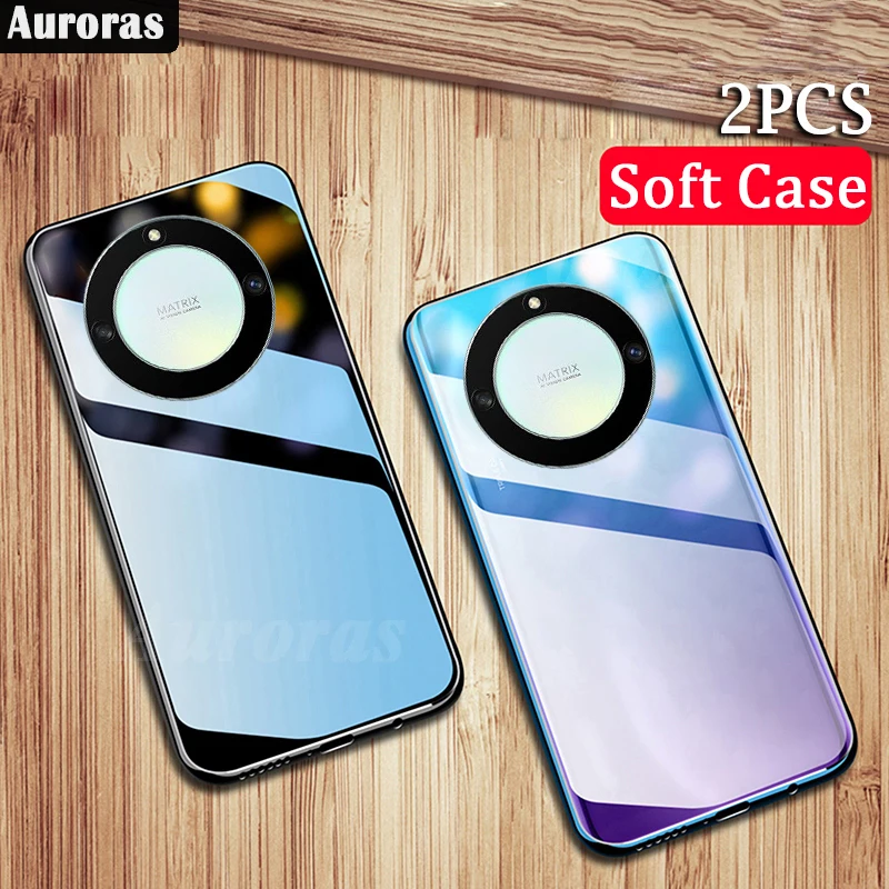 Auroras 2 Pezzi Per Honor X9B Custodia Originale In Silicone Morbido Trasparente Per Honor X9A X6A X5 Plus Cover Fundas
