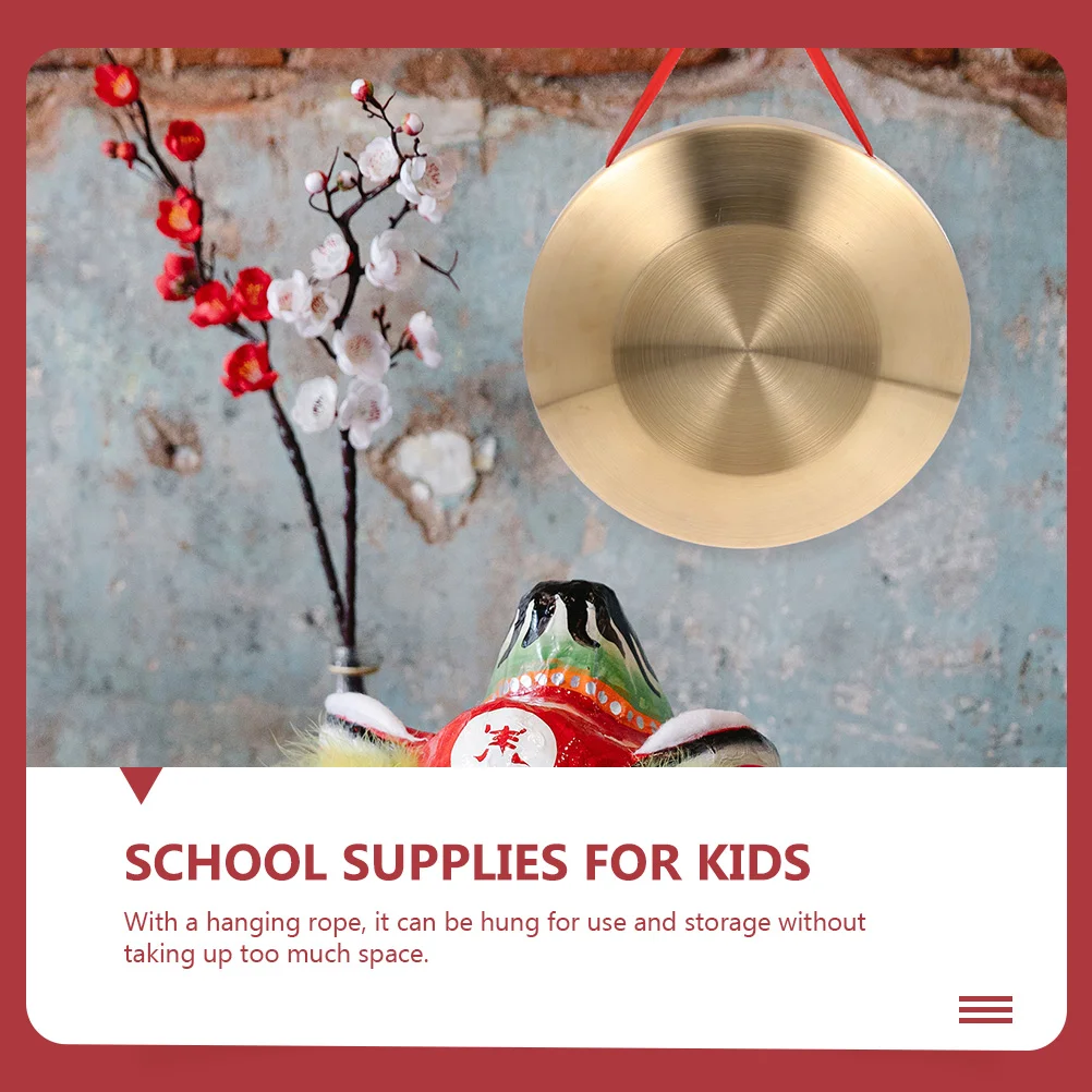 Handmade Copper Gong Small Percussion Instrument Toy Music Playset Kids Hearing Training Chinese Opera Gongs Hand Gongs