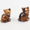 Hand Carved Tiger Eye Mini Kitten , Natural Stone Animal ,Gemstone Cat Figurine, Crystal Craft, Chakra, Home Garden Decor, 1.5" 4