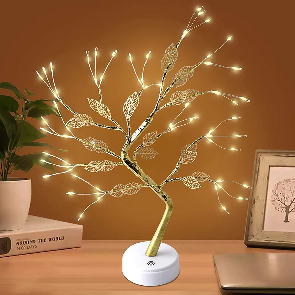 

LED Birch Tabletop Bonsai Tree Night Light Mini Christmas Tree Lamp Bedside Room Decorative Fairy Nightlights For Bedroom