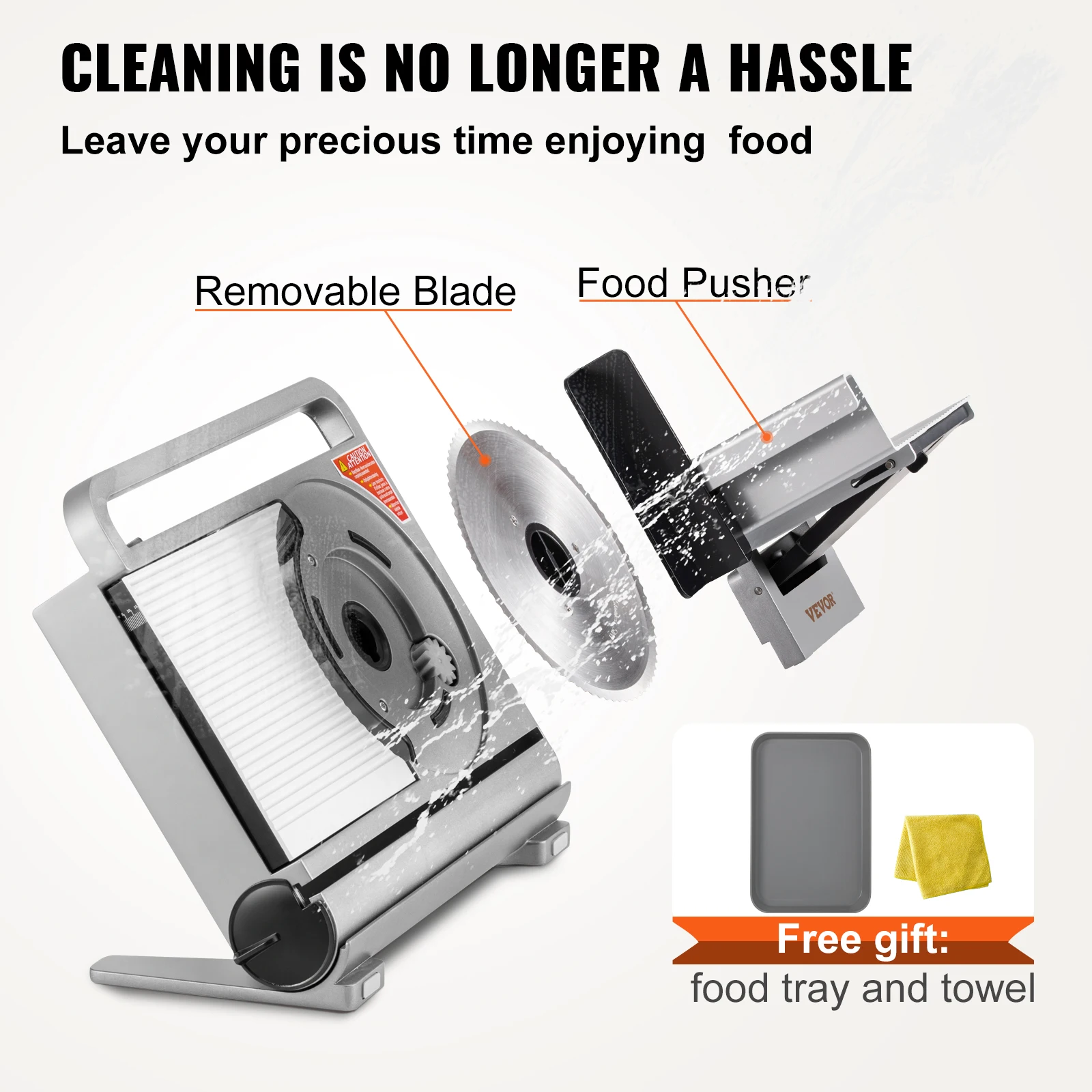 Food Slicer VEVOR 45/200W Electric Meat Slicer for Deli Cold Food Multiprocessor Cutter Grinder Kitchen Beef Commercial