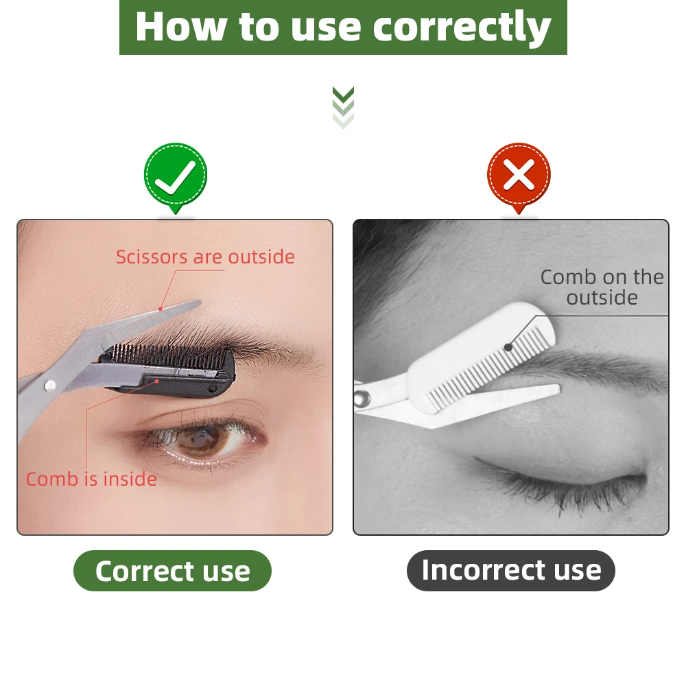 Eyebrow Trimmer Razor Blade Scissor Comb Scraper Women's Makeup Tools