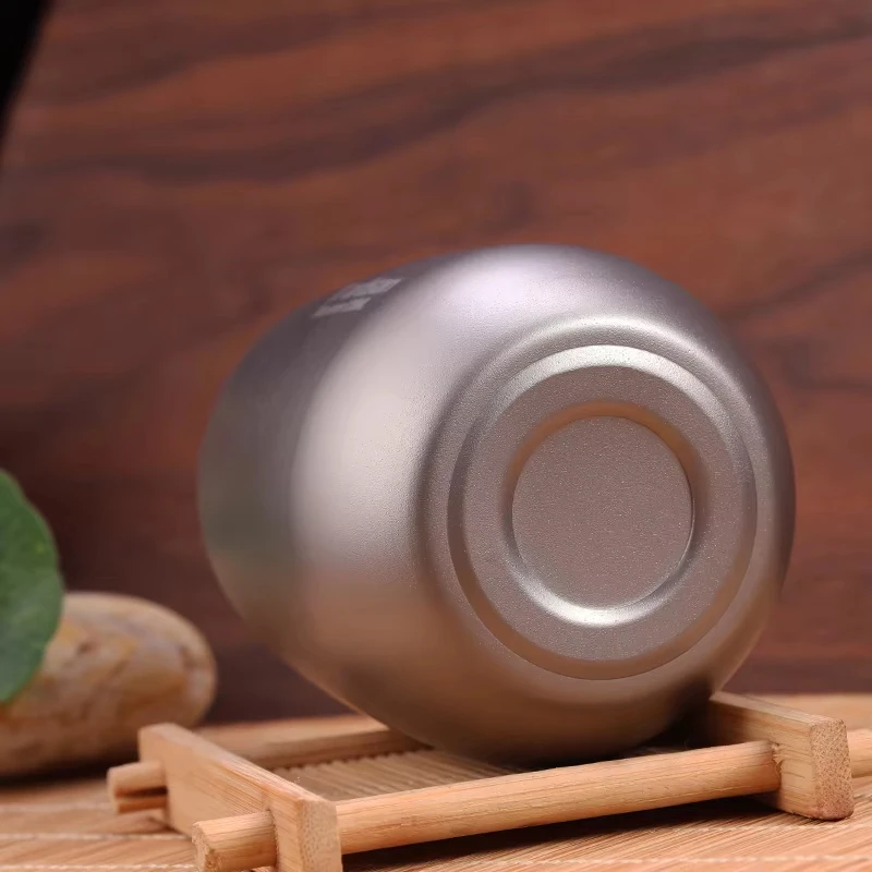 Tiartisan Pure Titanium Double-Layer Anti-Scald Cup - 120ml Portable Outdoor Drinkware