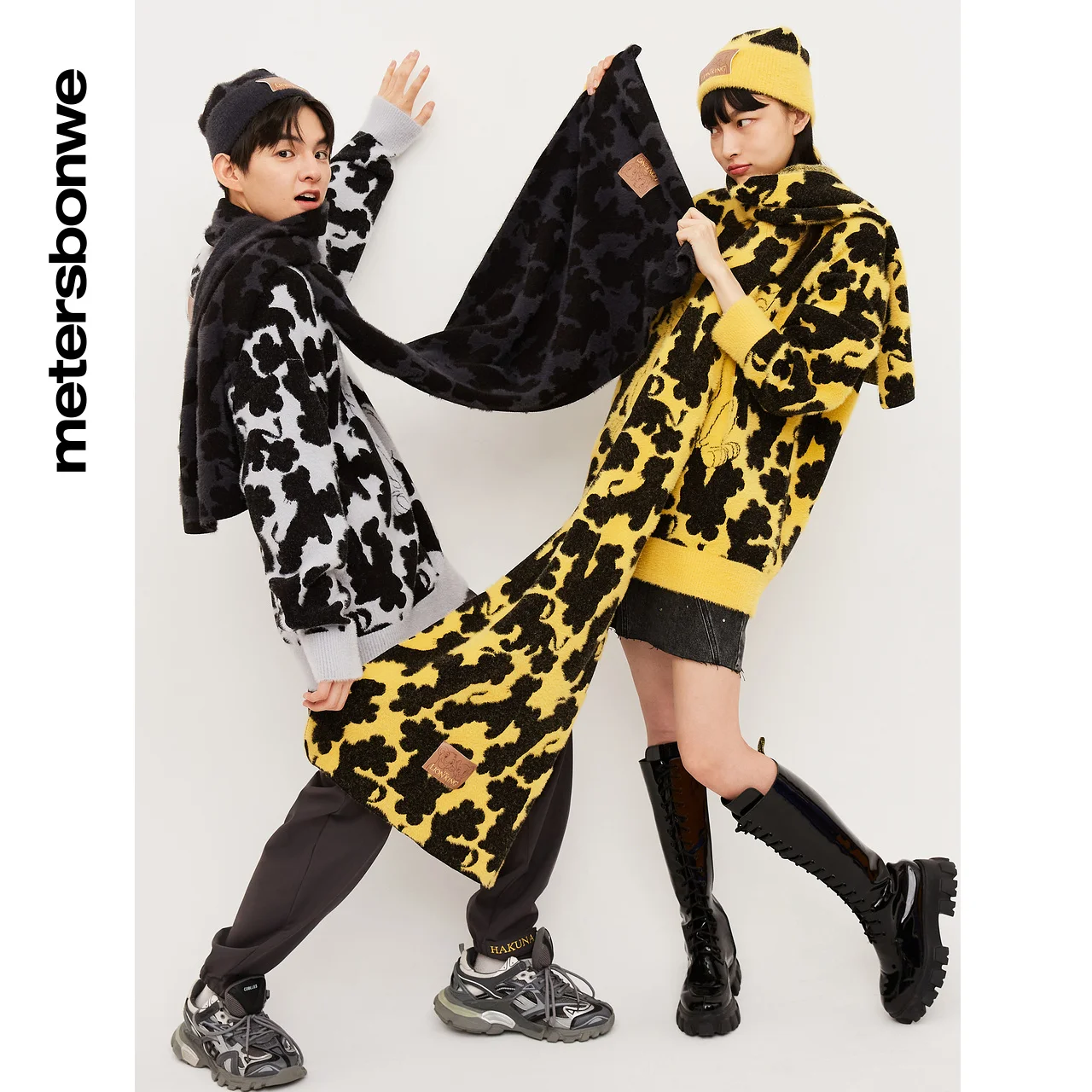 

Metersbonwe Unisex Full Print Scarf Winter Thick Warm Scarf Female Casual Cotton And Acrylic Scarfs