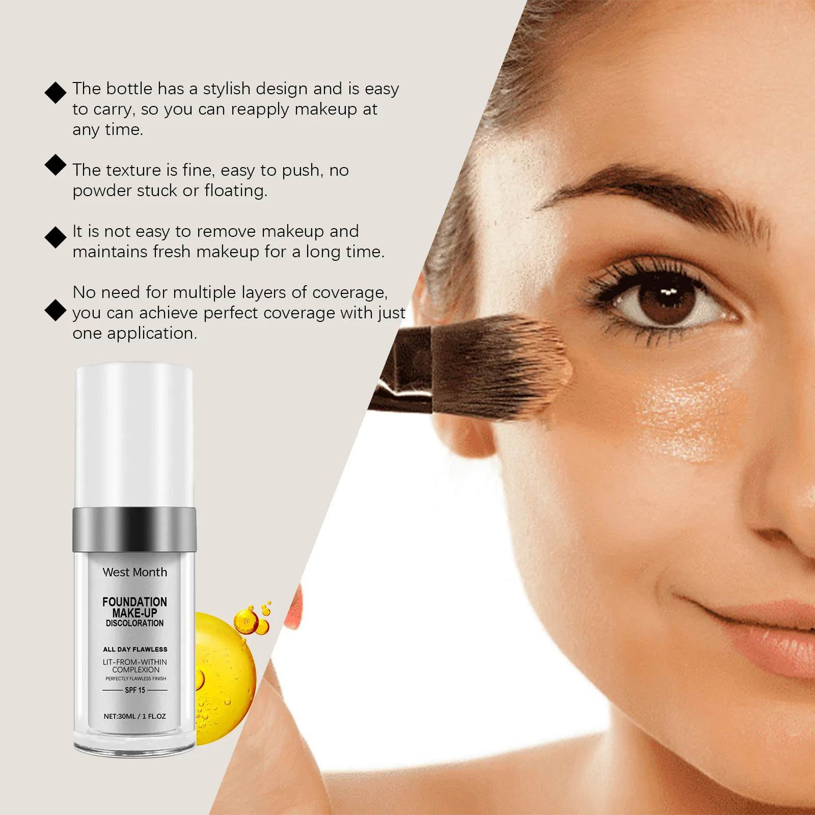 Foundation Color Changing Matte Concealer Soft Nude Face Full Cover Long Lasting Hydrating Makeup Base Liquid Foundation Cream 5