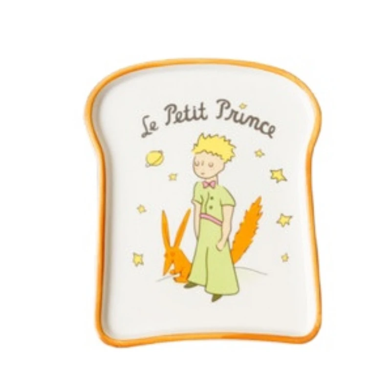 

Cute Fox Aesthetic Cartoon Little Prince Ceramic Plate Illustration Breakfast Bread Toast Shape Plate Salad Plate Pretty