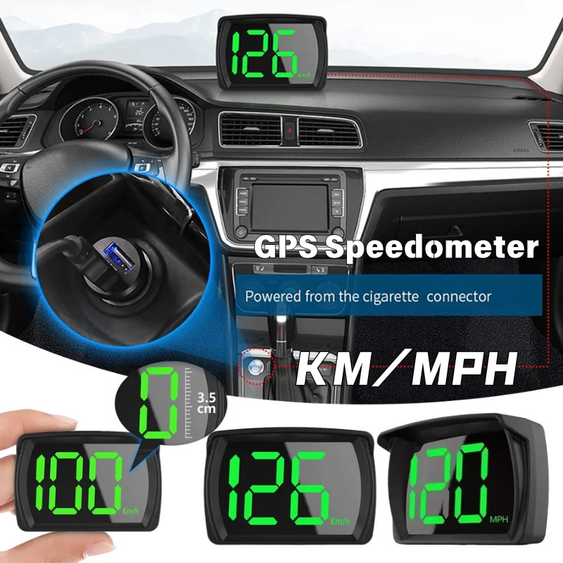 Tachimetro Digitale GPS Intelligente per Auto con Schermo LED HD, Misuratore di Velocità in KM/MPH, Dispositivo Universale per Cruscotto Auto con Allarme di Sovravelocità