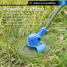  PRO PSLM2101 21V Electric Cordless Grass Trimmer Li-ion Battery Lawn Mower  6in Blade Cutter Pruning Weeds Thorny Undergrowth B 