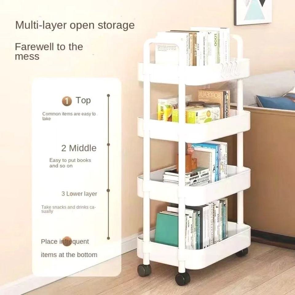 Multi-Layer Trolley Rack Kitchen Floor Bedroom Baby Snacks Mobile Bathroom Bathroom Storage Storage Rack