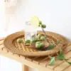 Round Rattan Charger Plate Fruit and Bread Tray Counter Food Snack Serving Tray for Bathroom Sundries Coffee Table Countertop 3
