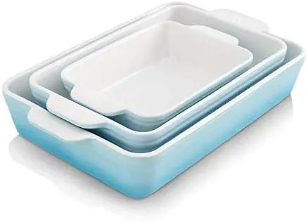 

Set, Ceramic Baking Dish Set, Rectangular Casserole Dish Set, lasagna Pan, Baking Pans Set for Cooking, Cake Dinner, Kitchen, 9