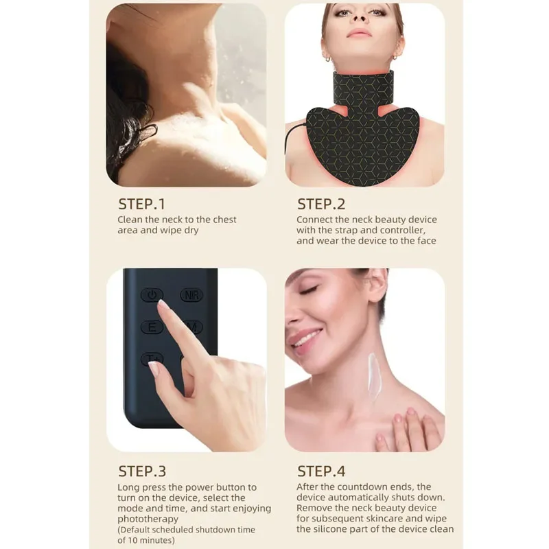 Led facial mask facial neck mask neck anti wrinkle mask LED Red Light Therapy For Neck & Chest Mask Infrared Red Light Therapy Mask Skin Rejuvenation Neck Skin Care Infrared Device