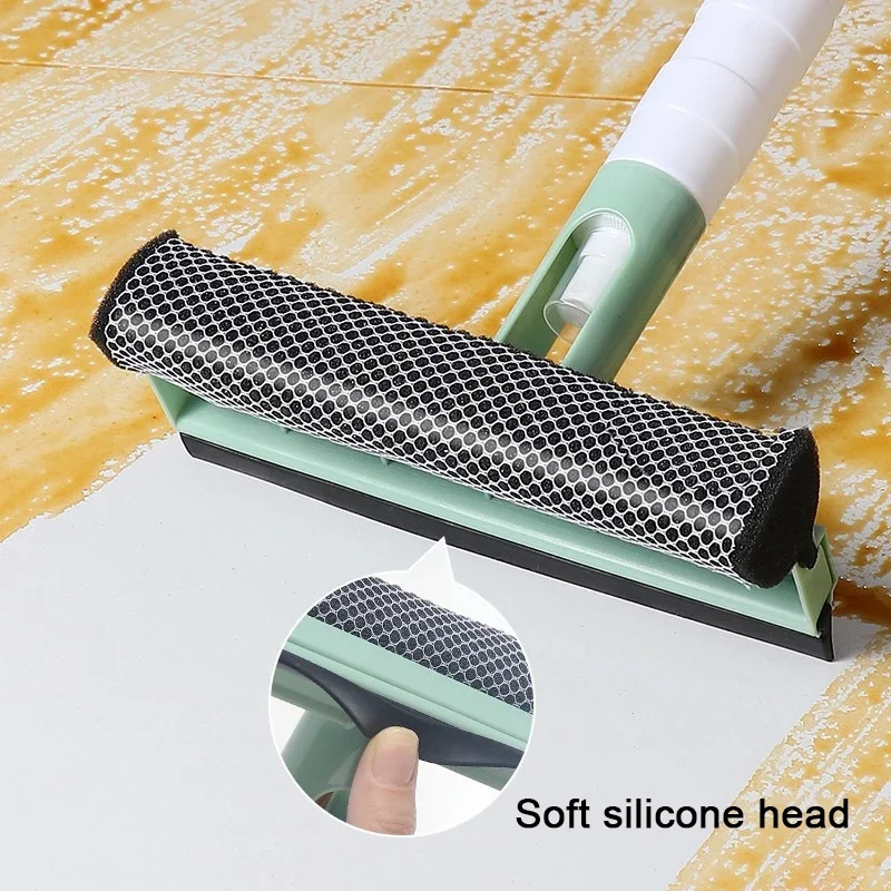 3 In 1 Window Cleaning Brush Glass Wiper for Bathroom Mirror Window With Spray Double-sided Window Cleaner Squeegee Wiper 2