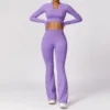 Customized LOGO womens new tight seamless back yoga suit womens casual hip-lifting micro-sports suit  Two piece set 3