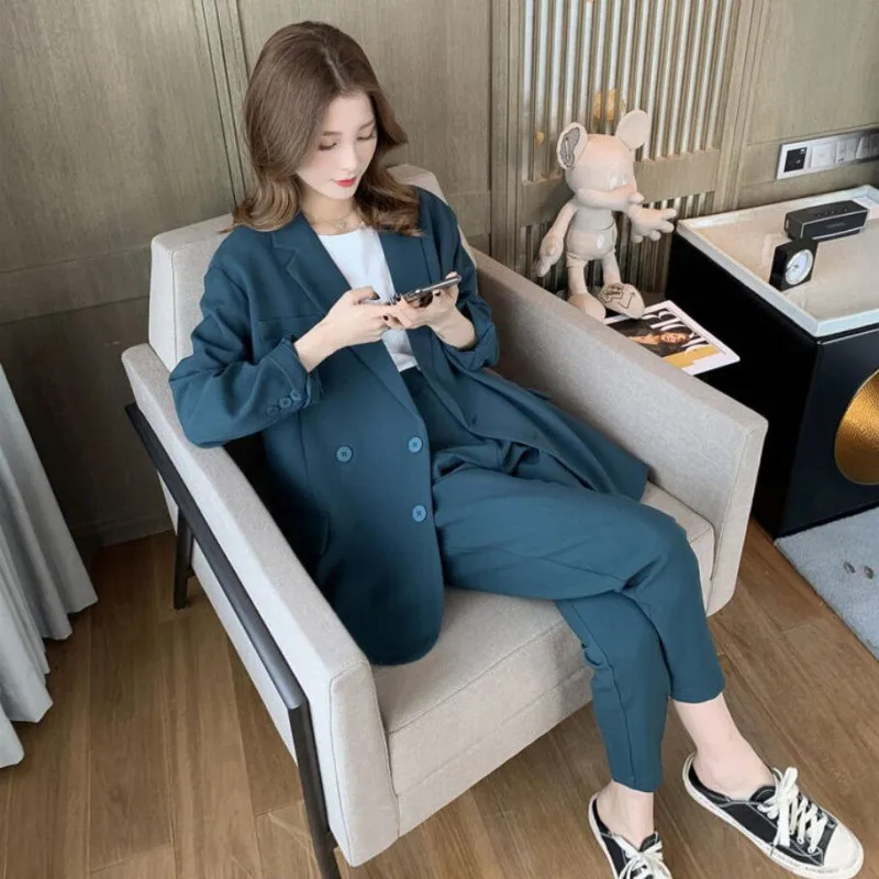 Women's Blazer Suits 2022 Fall Fashion Suit Jacket Pants Two-piece Female Casual Clothes Trousers Set Korean Elegant Chic Sets