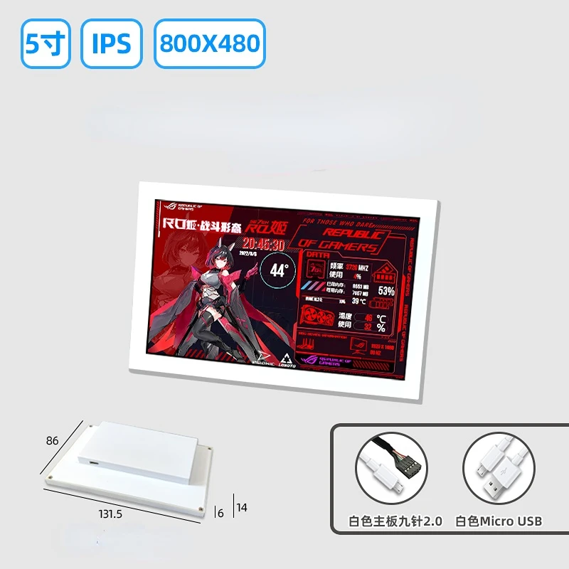 Desktop Tela Independente Usb Monitoramento Secundário Computador Dinâmico Case Faça Você Mesmo Aida64 Ips - Imagem 2