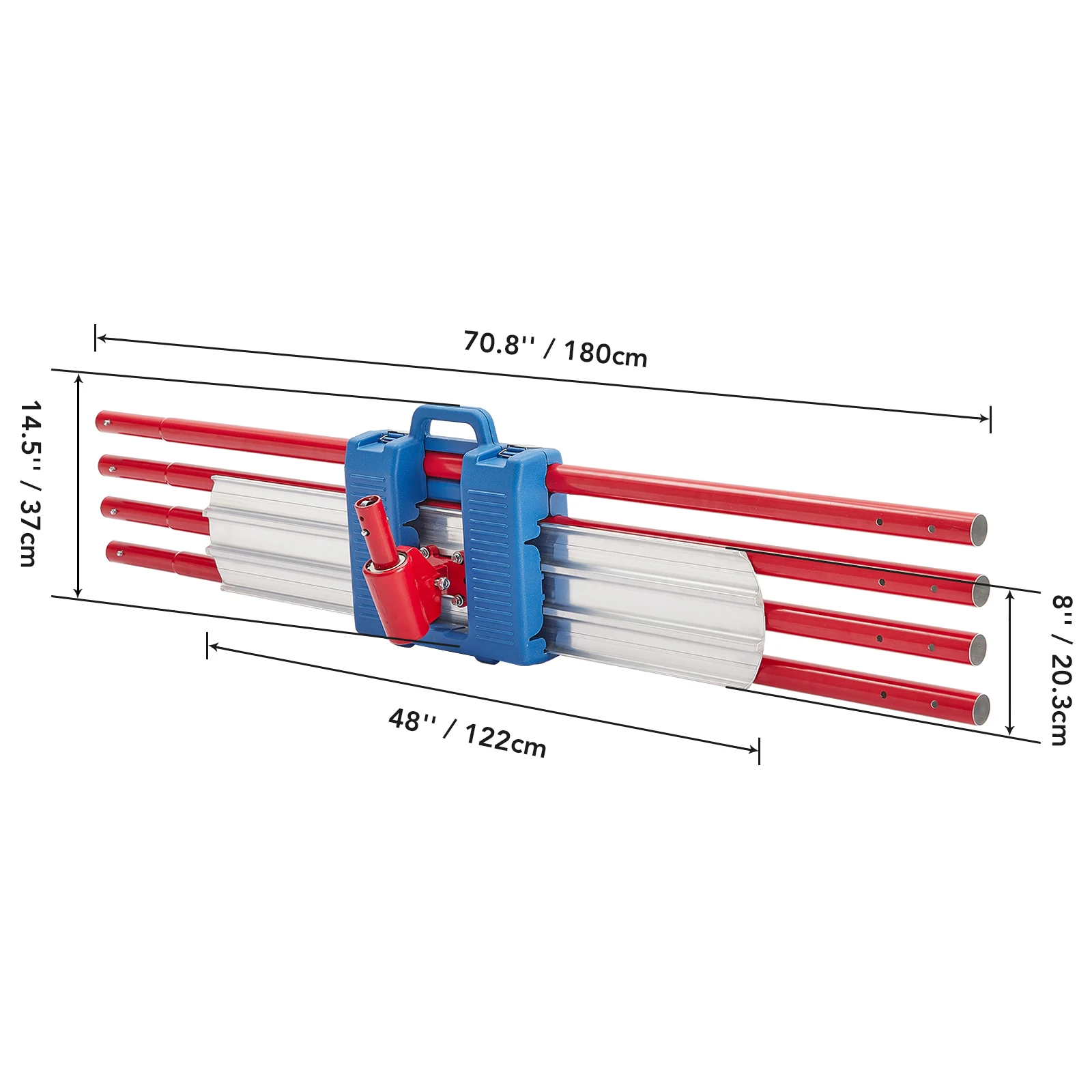 Bull Float Magnesium Concrete Float, 48 x 8" Round End Concrete Float Tool Cement Tool, Concrete Kit Bull Float with 4 Float 5