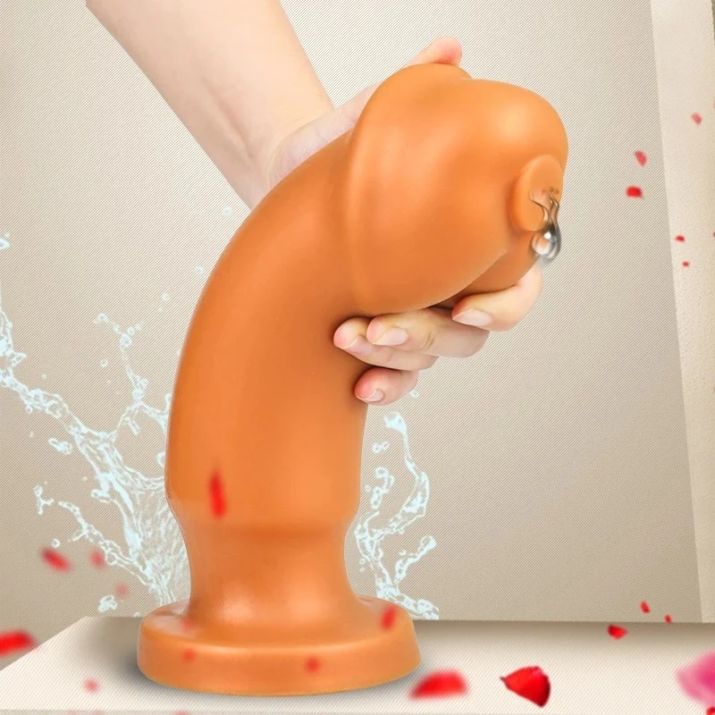 18+ Adults Liquid Silicone Animal Penis Huge Butt Plug Vaginal Anus Expander With Suction Cup Big Thick Anal Dildo Sex Shop