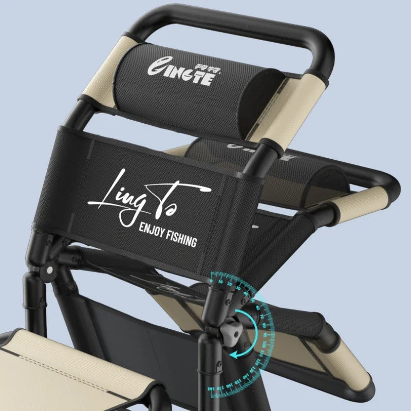 Stainless Steel Knight Fishing Chair Multi-functional All-terrain Platform Portable Backrest, folding chair