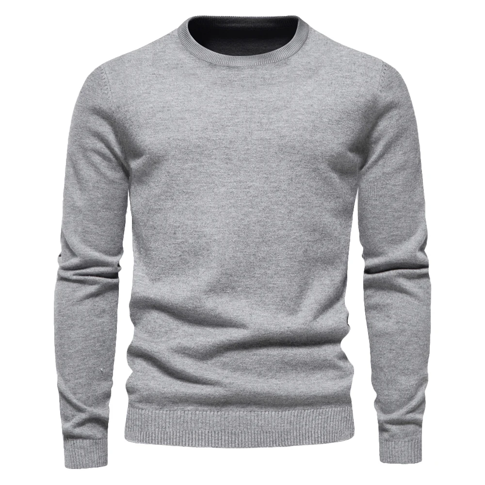 2023 New Winter Thickness Pullover Men O-neck Solid Color Long Sleeve Warm Slim Sweaters Men Men's Sweater Pull Male Clothing 3