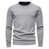 2023 New Winter Thickness Pullover Men O-neck Solid Color Long Sleeve Warm Slim Sweaters Men Men's Sweater Pull Male Clothing 3