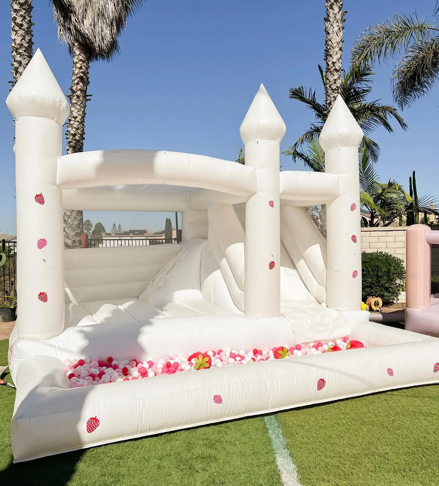 Commercial Inflatable Black/White Bounce House With Slide Combo Jumping Castle With Air Blower Ready to ship to US 3
