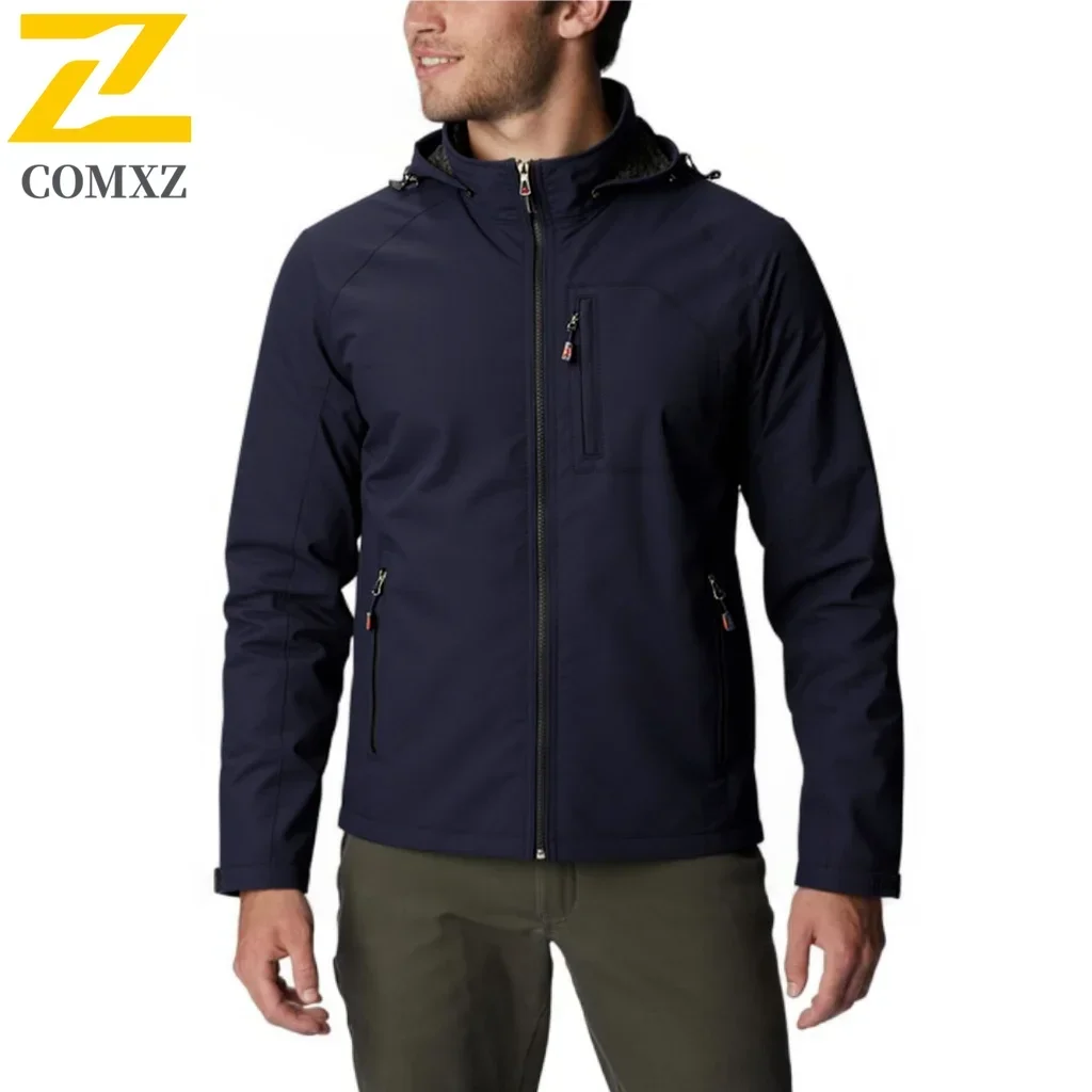 EiAO Men Lightweight Windbreaker Jacket Spring Autumn Outdoor Casual Workwear Coat Multi Pocket Windproof Loose Fit Large Size