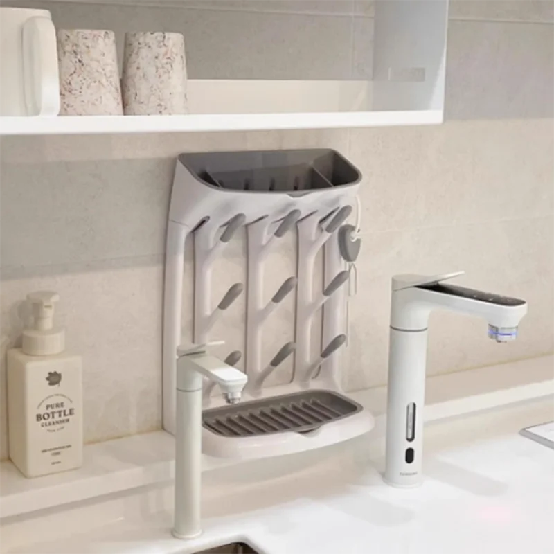 Baby Bottle Drying Rack Space Saving Countertop Organiser Tray_voghion.com
