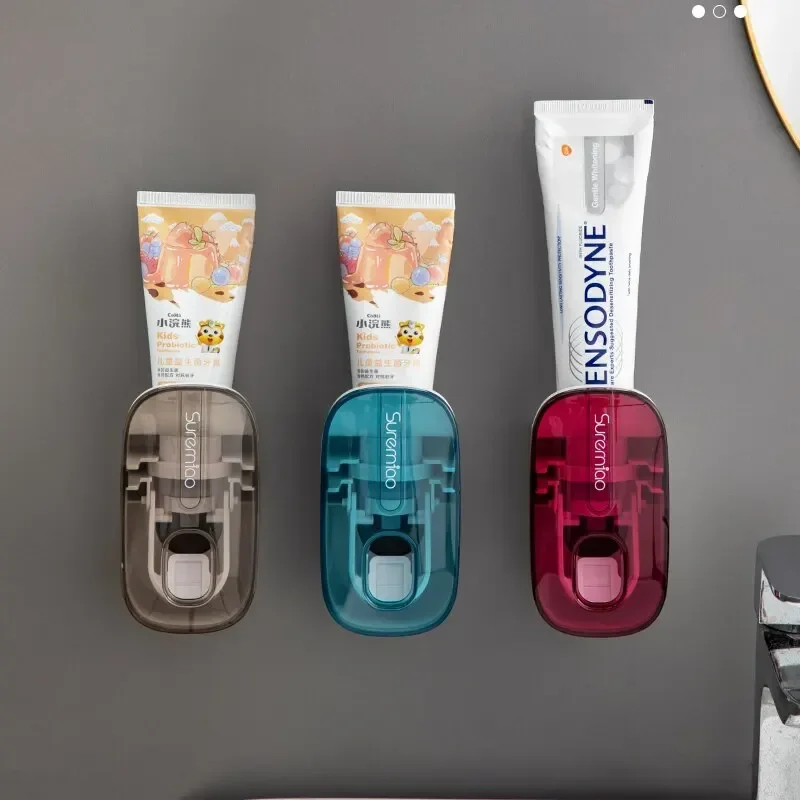 No-Drill Wall-Mounted Automatic Toothpaste Dispenser for Kids - Bathroom Squeezer & Storage Holder Easy Install & Space-Saving 3