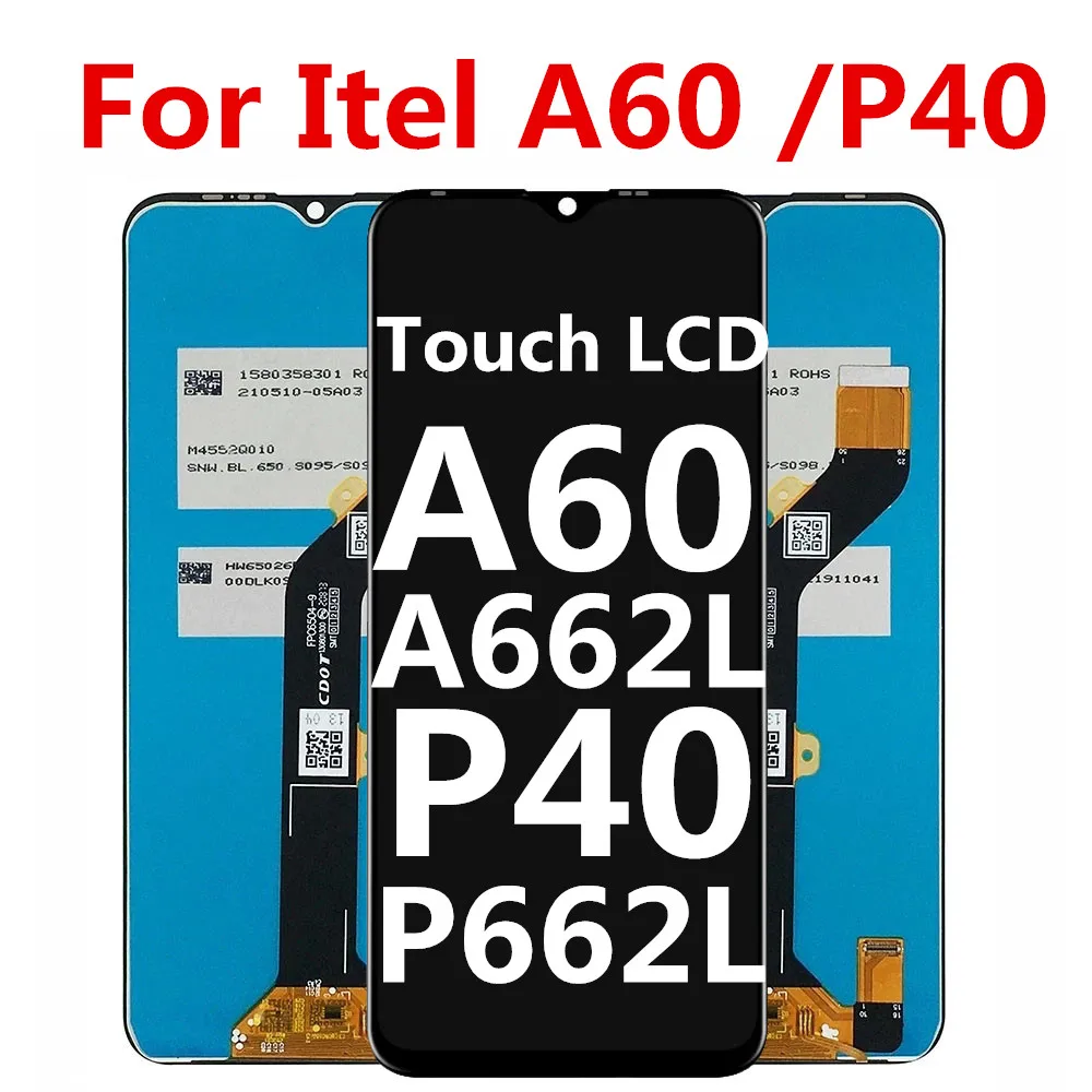 

6.6 " Original Black For Itel A60 A662L Itel P40 P662L LCD Display Touch Screen Digitizer Panel Assembly Replacement