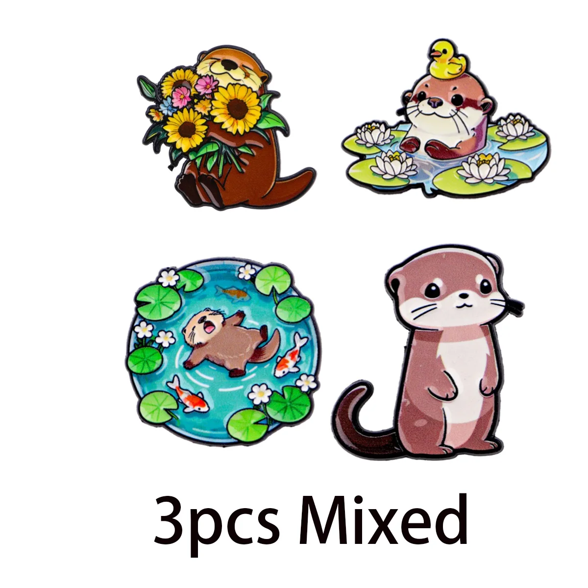 Charming Otter Enamel Pin – Whimsical Animal Brooch for Clothing Accessories and Gifts